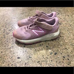 Little girl pink sparkly new balance shoes size 10